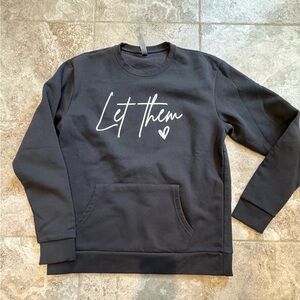 Next Level Apparel Black Crewneck Sweater with Script Design